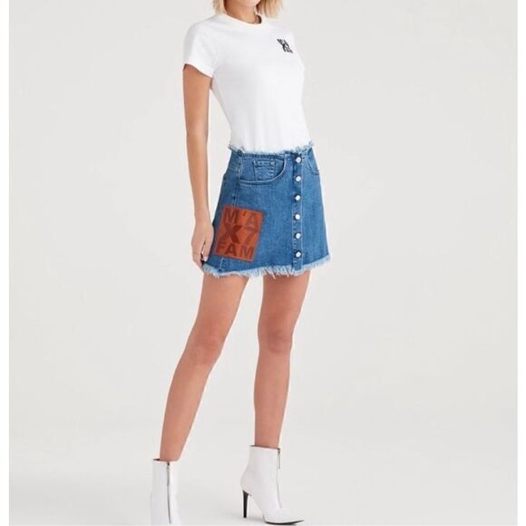 NWT Marques Almeida x 7for All Mankind Denim Skirt - Picture 4 of 9